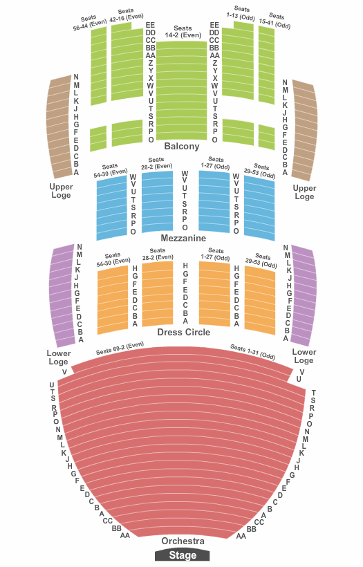 San Diego Civic Theatre Beauty and the Beast Seating Chart